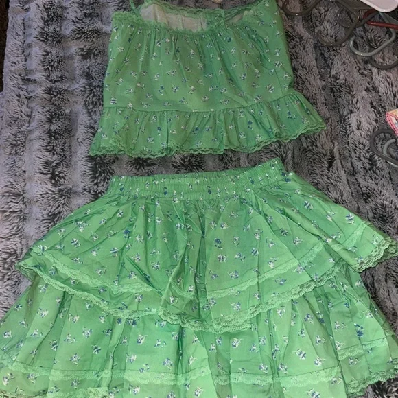MABLE tropical tea party ruffled skirt set small - Picture 5 of 5